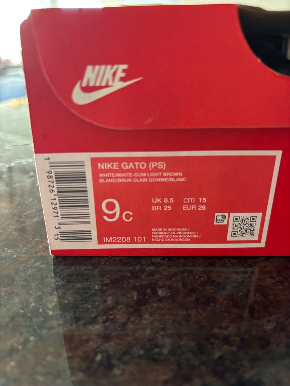 Nike Kids Gato (PS) White with Light Brown Accents